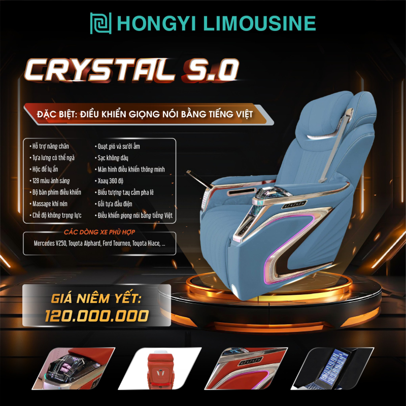 Độ ghế Limousine Crystal 5.0 cho xe hơi