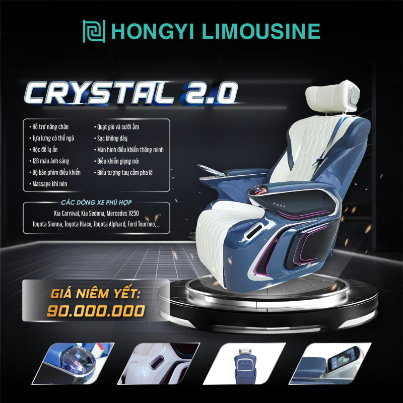 Độ ghế limousine Crystal 2.0 - Thiết kế tinh tế và sang trọng